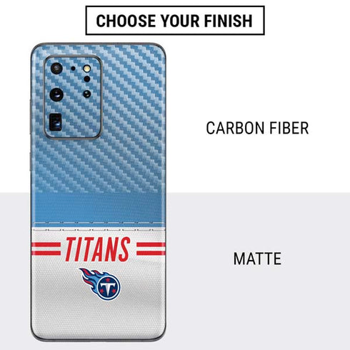 NFL Tennessee Titans White Striped Galaxy S20 Ultra 5G Skin